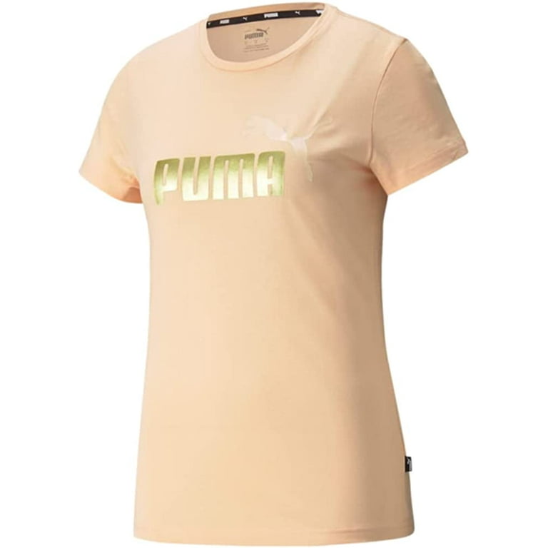 PUMA Womens Metallic Logo PEAC/G-XL T-Shirt Essentials+