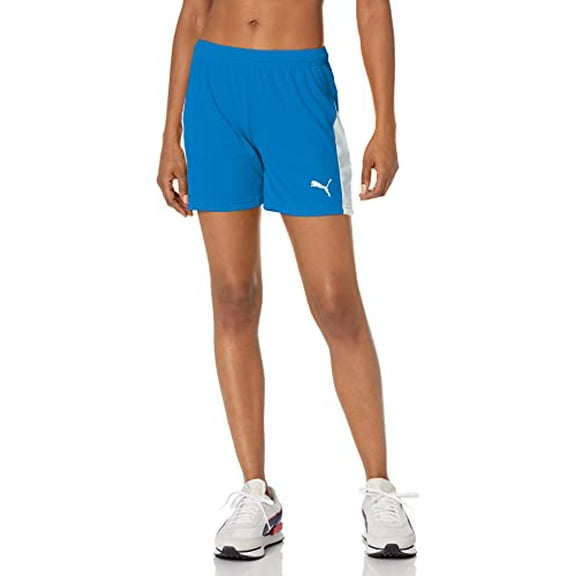 PUMA Womens Liga Shorts - Electric Blue Lemonade/White - X-Large