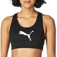 thumbnail image 1 of PUMA Womens Mid Impact 4keeps Bra 2X Puma Black-puma White, 1 of 4