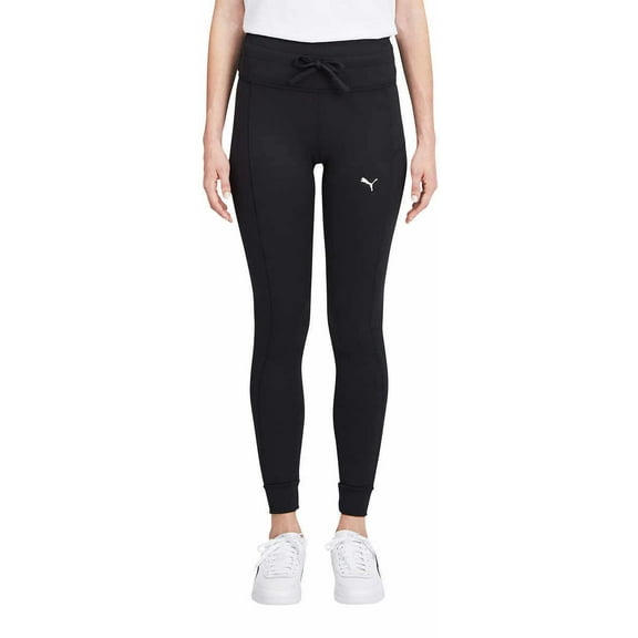 PUMA Womens Midweight Drawstring Jogger Leggings with Side Pocket Size: M, Color: Black