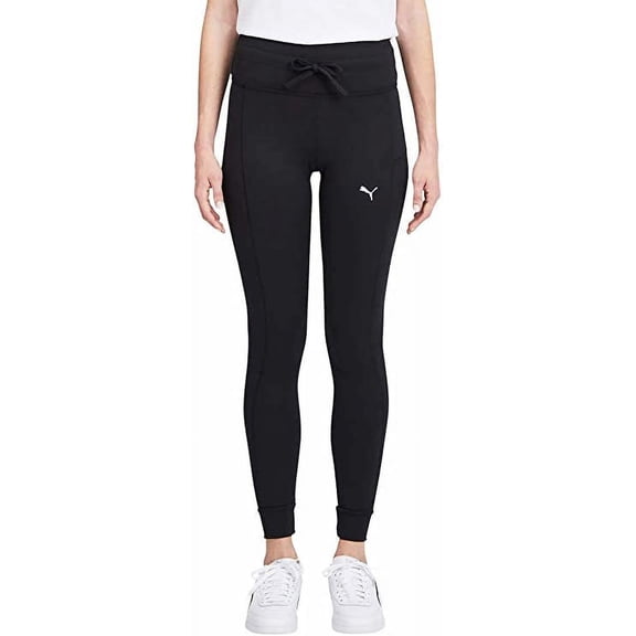 PUMA Womens Midweight Drawstring Jogger Leggings with Side Pocket Size: XS, Color: Black