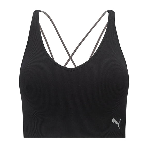 PUMA Womens Mirrored Logo Seamless Sports Bra 008-M