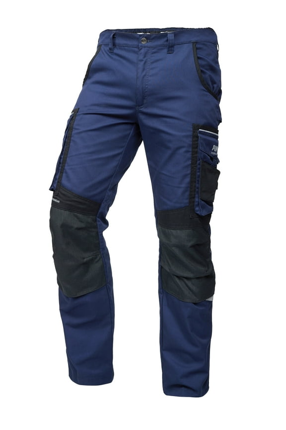 Workwear Precision X Work Pants for men - Premium Trousers with Multiple Pockets and Reinforced Knees - Ideal for Craftsmen, Manufacturing, and Construction - Navy - 36W / 32L
