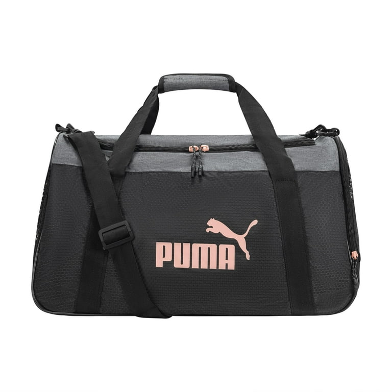 PUMA Women's Evercat Athletic Duffle Bag, Logo, Pink/Grey