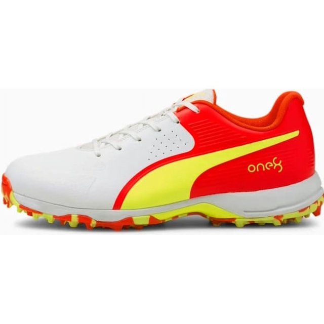 PUMA x one8 Rubber Cricket Shoes WHITE/RED