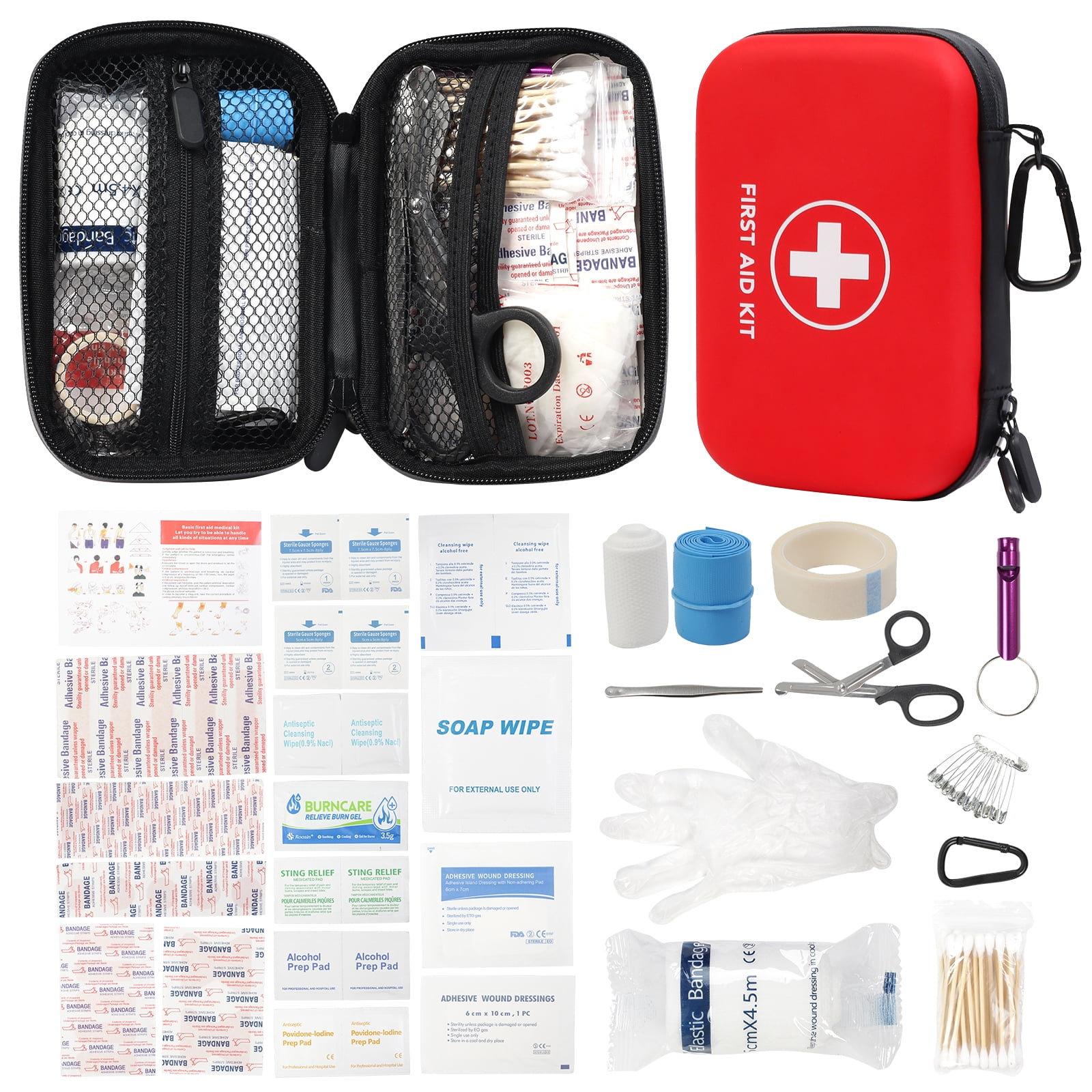 PUMIER 142-Piece Mini First Aid Kit, Small Compact Waterproof Emergency ...