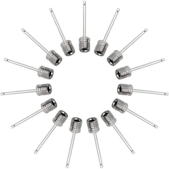 PUMIER 15-Pack Multi-Color Stainless Steel Ball Pump Inflation Needles with Storage Pouch – Universal Air Needles for Football, Basketball, Volleyball, Yoga Ball & All Sports Balls