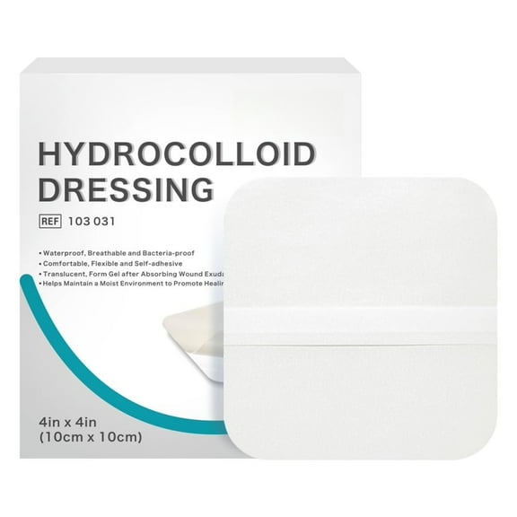 PUMIER 20 Pack Hydrocolloid Wound Dressing, Ultra Thin 4" x 4" Large Patch Bandages with Self-Adhesive