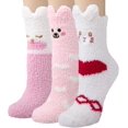 thumbnail image 1 of PUMIER 3 Pairs Womens Fuzzy Socks Winter Warm Fluffy Soft Slipper Home Sleeping Cute Animal Socks Christmas Socks, 1 of 7