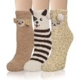 thumbnail image 1 of PUMIER 3 Pairs Womens Fuzzy Socks Winter Warm Fluffy Soft Slipper Home Sleeping Cute Animal Socks Christmas Socks, 1 of 7