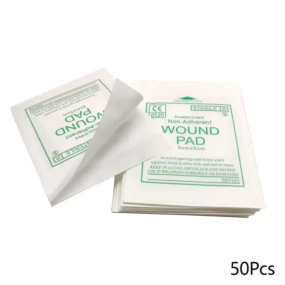 PUMIER 50/100pcs Sterile Non-woven Gauze Pad Wound Care Supplies Gauze Pad Cotton First Aid Waterproof Wound Dressing