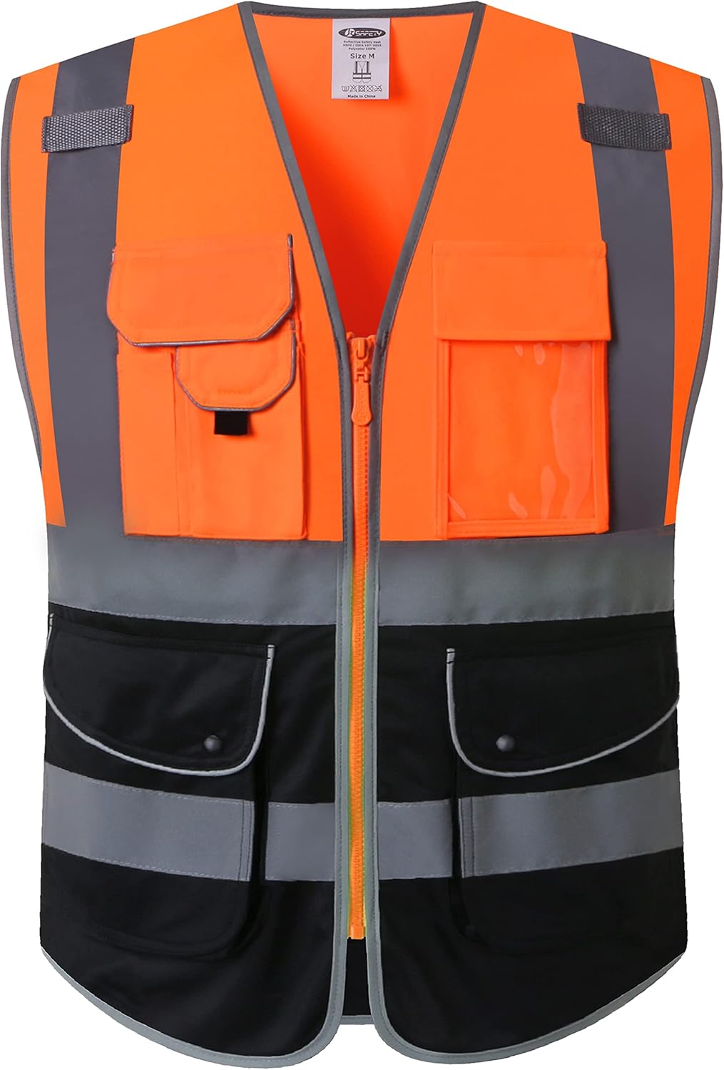 PUMIER 9 Pockets Class 2 High Visibility Zipper Front Safety Vest With ...