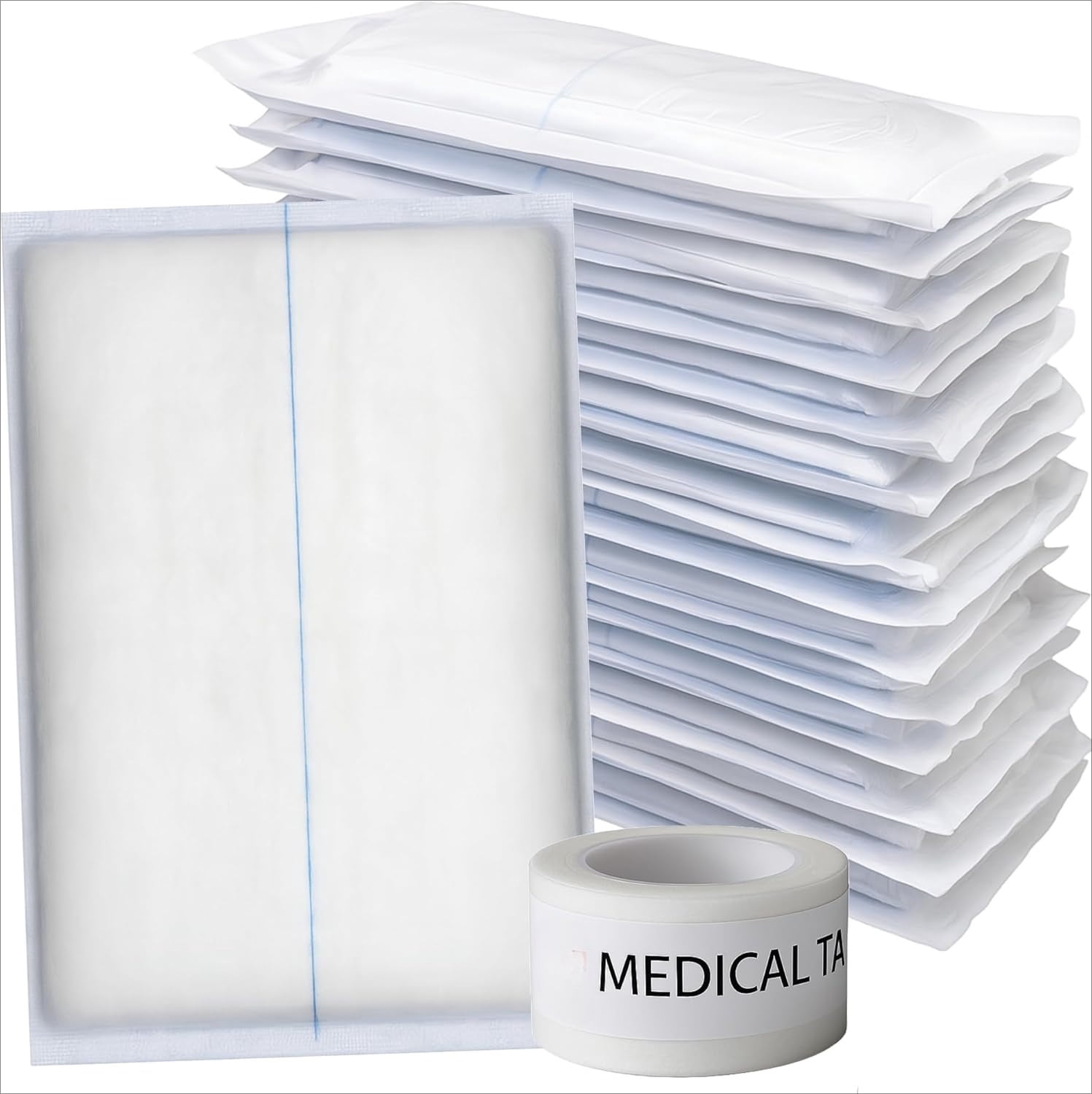 PUMIER ABD Combine Abdominal Pads 5x9 Inches [25 Pack] High Absorbency ...