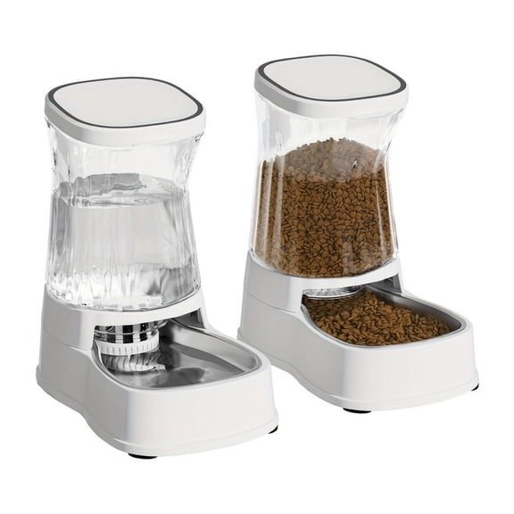 PUMIER Automatic Gravity Pet Feeder and Water Dispenser for Cats, Multi-color
