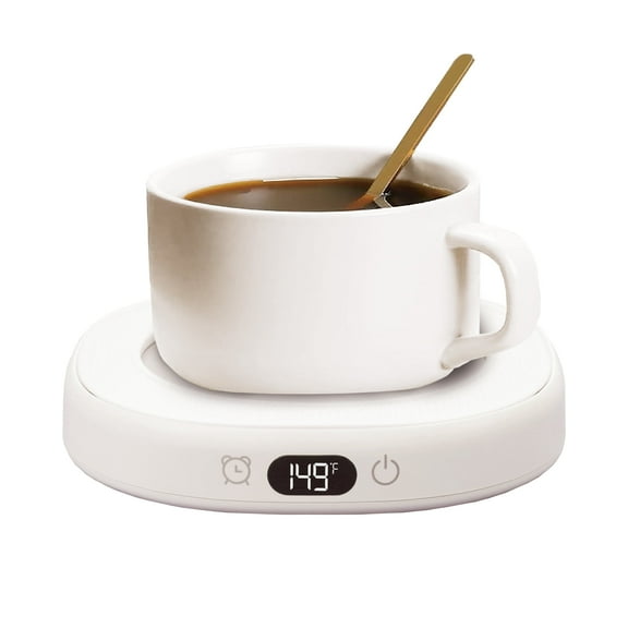 PUMIER Coffee Heater with 4 Temperature Settings and 8-hour Automatic Shutdown Protection, Suitable for Homes and Offices, Can Heat Cocoa, Coffee, Tea, Milk, and Aromatherapy Candles (White)