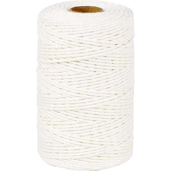 PUMIER Cotton Butcher Twine String 500 Feet, 2mm Natural Food Safe Twine for Cooking, Roasting Meat, Crafts, Gardening & Gift Wrapping