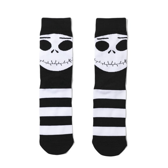 PUMIER Cross-Border New Skeleton Trendy Socks, Fashion Cotton Cartoon Unisex Mid-Crew Socks for Halloween