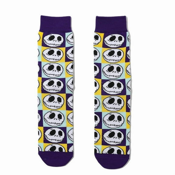 PUMIER Cross-Border New Skeleton Trendy Socks, Fashion Cotton Cartoon Unisex Mid-Crew Socks for Halloween