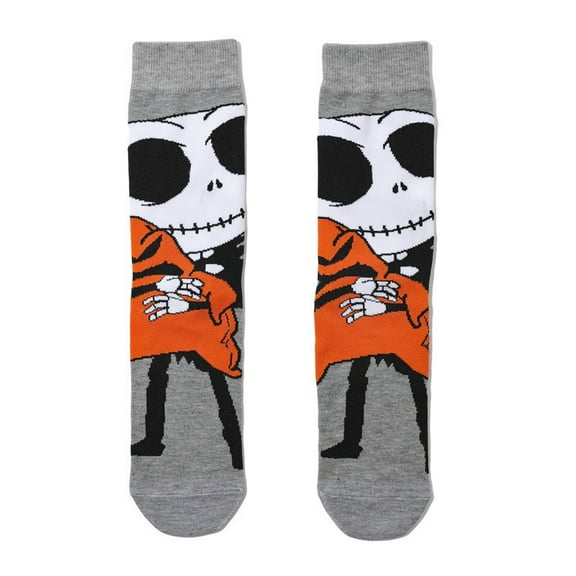 PUMIER Cross-Border New Skeleton Trendy Socks, Fashion Cotton Cartoon Unisex Mid-Crew Socks for Halloween