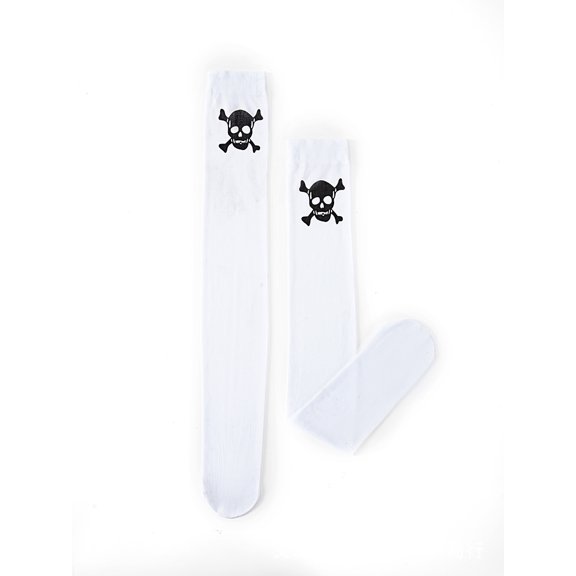 PUMIER Halloween Skeleton Socks, Nurse Cos Bloody Stockings, Bone Pattern Tights for Cosplay, Blood-Stained Legwear Decorations