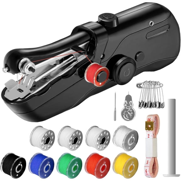 PUMIER Multi-color Handheld Sewing Machine with Complete Kit | Mini Portable Electric Sewing Machine for Beginners | Quick Stitching for Fabrics, Leather & DIY Crafts