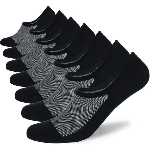 PUMIER No Show Socks Mens 7/8 Pair Cotton Thin Non Slip Low Cut Men Invisible Sock 6-8/9-11/12-14