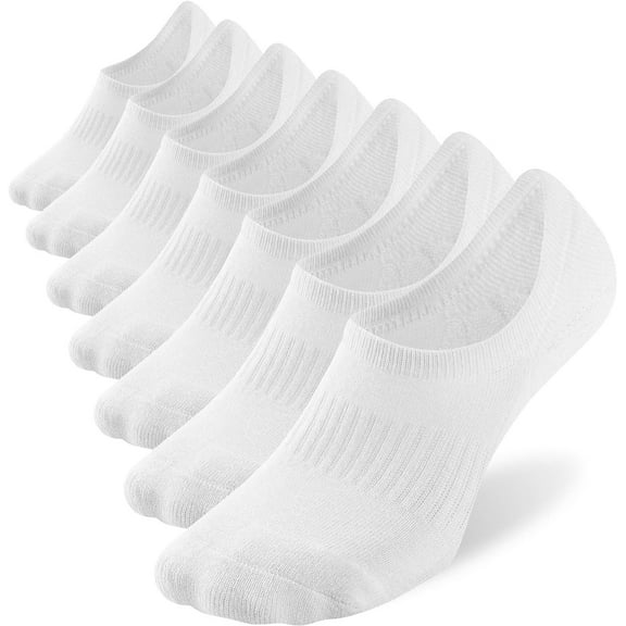 PUMIER No Show Socks Mens 7/8 Pair Cotton Thin Non Slip Low Cut Men Invisible Sock 6-8/9-11/12-14