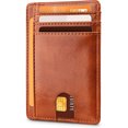 thumbnail image 1 of PUMIER Slim Minimalist Front Pocket RFID Blocking Leather Wallets for Men and Women - Cross Black, 1 of 7