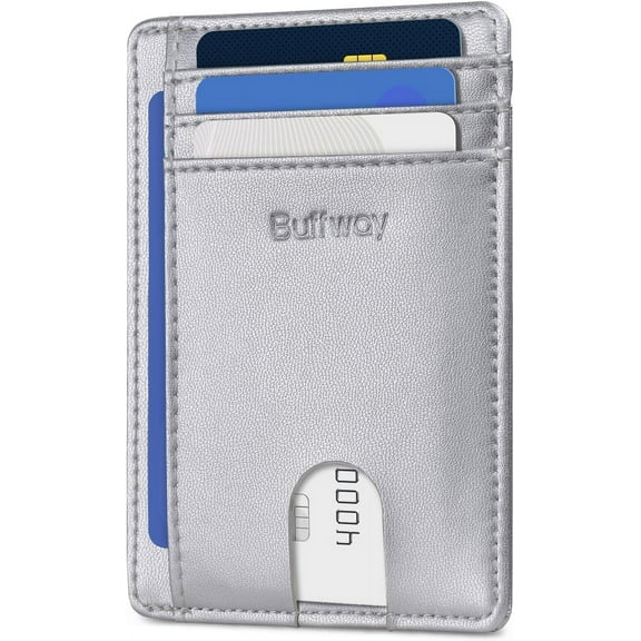 PUMIER Slim Minimalist Front Pocket RFID Blocking Leather Wallets for Men and Women - Cross Black