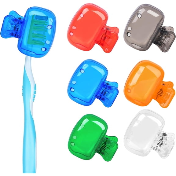PUMIER Ventilated Toothbrush Cover Caps, Multi-Colored Portable Toothbrush Protectors for Travel & Home (Fits Most Manual/Electric Toothbrushes)