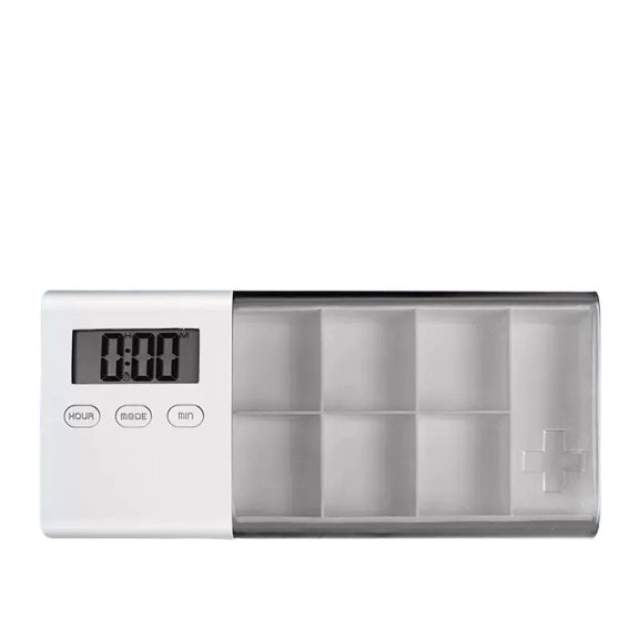 PUMIER Weekly Pill Organizer with 7 Alarms - Portable Pill Box for Medication Reminders, Travel, Seniors & Daily Use