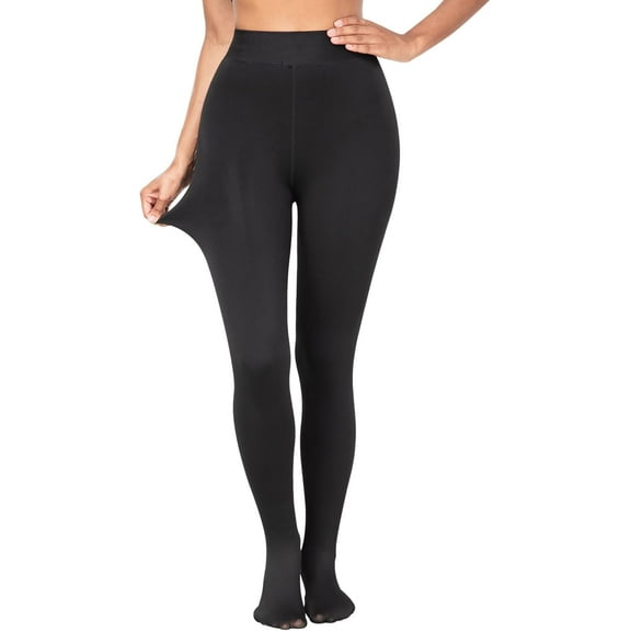 PUMIER Women's Fleece Lined Tights - Fake Sheer Warm Pantyhose Thick Winter Leggings