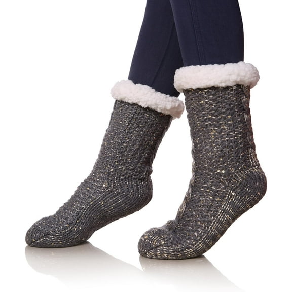 PUMIER Women's Winter Super Soft Warm Cozy Fleece Lined Fuzzy Slipper Socks with Grippers
