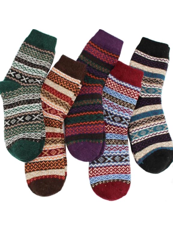 Wool Socks for Women Gifts Winter Warm Thick Thermal Vintage Knit Soft Crew Socks Stocking Stuffers, Christmas Gift