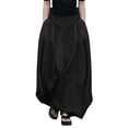 thumbnail image 1 of PUMISAS A-Line Skirts For Women Soft High Elastic Waist Skirts Solid Color Casual Loose Elastic Long Length Big Hem Skirts, 1 of 7