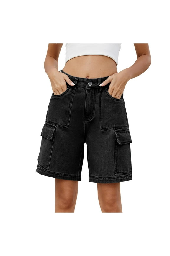 Button Down Sweatpants For Women Elastic Button Mid Waist Pants Casual Loose Comfortable Solid Color Shorts With Side Pockets