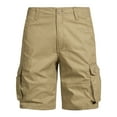 thumbnail image 1 of PUMISAS Cargo Shorts For Men Elastic And Adjustable Waistband Mid Waist Pants Summer Solid Color Button Pants Casual Loose Shorts With Side Pockets, 1 of 5