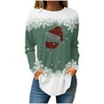 thumbnail image 1 of PUMISAS Christmas Tshirt For Women Long Sleeve T-Shirt Dress Crew Neck Christmas Printed Tunic Blouses Pullover Tops, 1 of 4
