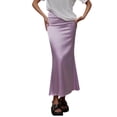 thumbnail image 1 of PUMISAS Elegant Satin Skirts For Women Soft Comfortable Elastic Waist Skirts Casual Loose Long Skirts Solid Color Summer Skirts, 1 of 7