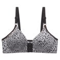 thumbnail image 1 of PUMISAS Front Closure Bras For Women Push-Up No Underwire Supportive Bras Leopard Printing Bras With Adjustable Straps, 1 of 3