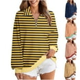 thumbnail image 1 of PUMISAS Half Zipper Sweatshirt For Women Casual Long Sleeve Striped Sweatshirt Pullover Tops, 1 of 9