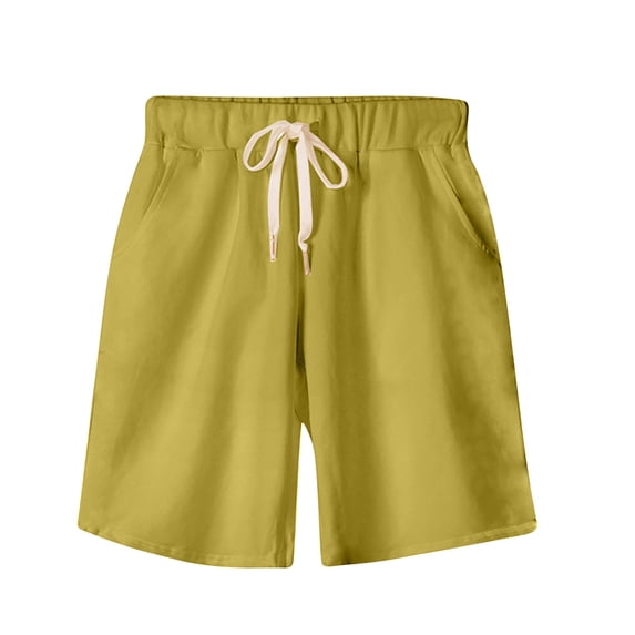 PUMISAS High Waist Pants For Women Drawstring Elastic And Adjustable Waistband Shorts Solid Color Casual Summer Short Sweatpants