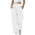 thumbnail image 1 of PUMISAS High Waisted Baggy Sweatpants for Womens Casual Drawstring Sweat Pants Workout Athletic Joggers with Pockets Sports Trousers Cuffed pants, 1 of 5