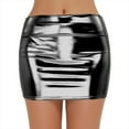thumbnail image 1 of PUMISAS High Waisted Mini Skirts For Women Solid Color Wrap Hip Skirts Casual Dance Club Party Skirts, 1 of 5