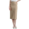 thumbnail image 1 of PUMISAS High Waisted Skirts For Women Comfortable Elastic Waist Solid Color Skirts Casual Elegant Wrap Hip Skirts Summer Mid-Length Skirts, 1 of 4