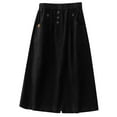 thumbnail image 1 of PUMISAS High Waisted Skirts For Women Summer Soft Comfortable Skirts Solid Color Pleated Skirts Casual Loose Mid-Length Skirts With Side Pockets, 1 of 7