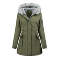 thumbnail image 1 of PUMISAS Hooded Overcoat For Womens Full Zipper Waistband Jacket Warm Coat Long Sleeve Button Casual Coats With Pocket, 1 of 8