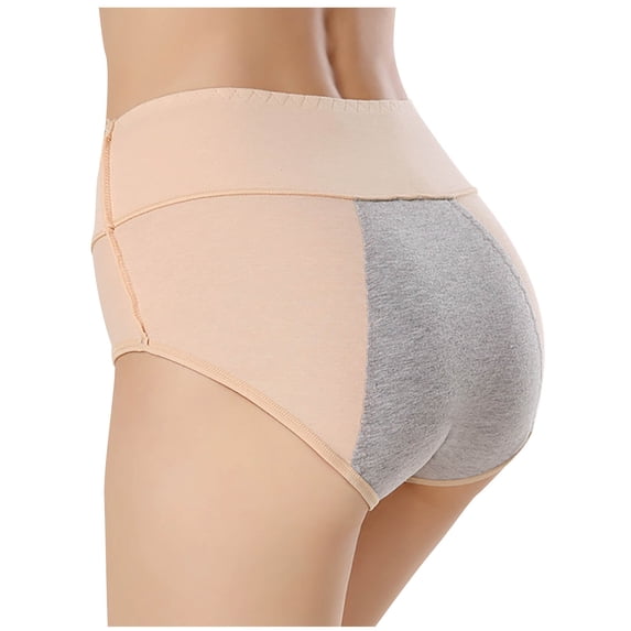PUMISAS Incontinence High Waist Briefs For Women Comfortable Underpants Solid Color Underpants Oversized Panty Stretch Panties Proof Menstrual Pants