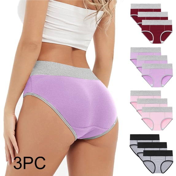 PUMISAS Incontinence High Waist Briefs For Women Solid Color Underpants Oversized Multipack Underpants Panty Stretch Panties Proof Menstrual Pants