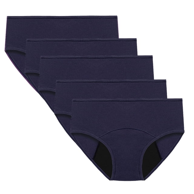 PUMISAS Incontinence Mid Waist Briefs For Women Multipack Underpants Solid Color Underpants Panty Stretch Oversized Panties Proof Menstrual Pants